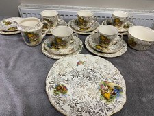 20 x  Washington/Victoria Pottery Gold Chintz A Somerset Cottage Tea Set  VGC