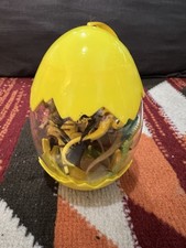 Dinosaur Egg Containing 12 Small Miniature Dinosaurs Toy Set . Egg Approx 13cm H