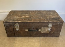 Vintage Antique Tool Box Chest & Tray Compartment Wooden, New Handle & Latches