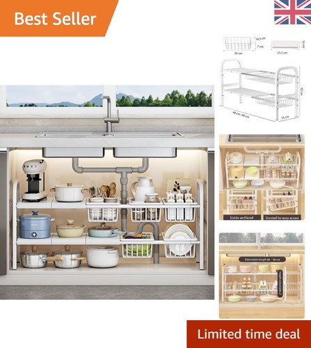 Expandable tier under - 2-tier, under-sink