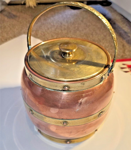 Vintage copper ice bucket with
