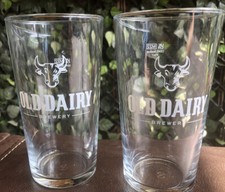 2 X Old Dairy Brewery Pint Glasses New