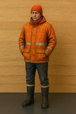 model boat crew figure in beanie hat windcheater M1