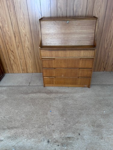 Vintage wooden writing bureau - vintage,