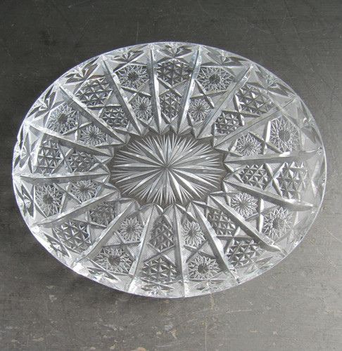 Antique deep hand cut glass - deep,