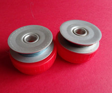 A GOOD PAIR OF VINTAGE ABU 501-506 ALLOY SPARE SPOOLS IN ORIGINAL TUBS