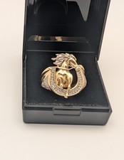 14ct Gold CZ Horse Head &