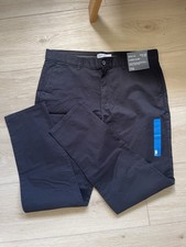 Mens Black 34w Trousers Chinos