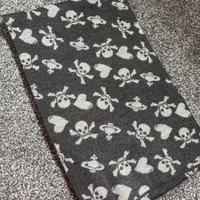 Vivienne Westwood Unisex Grey Skulls Hearts Scarf Vintage