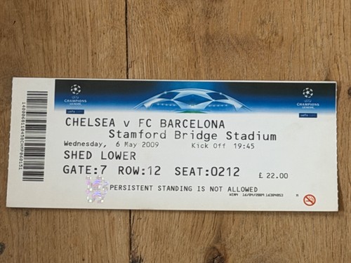 Ticket 2008 chelsea - chelsea, v