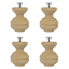 Pack of 4 Wooden Pine Wood