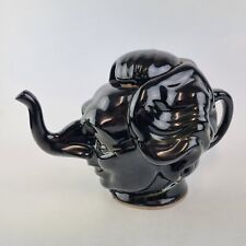 Rare Margaret Thatcher Teapot Luck & Flaw Dark Green Glaze Signed By Roger Law