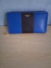 OSPREY London Blue & Black Leather Purse | Brand New
