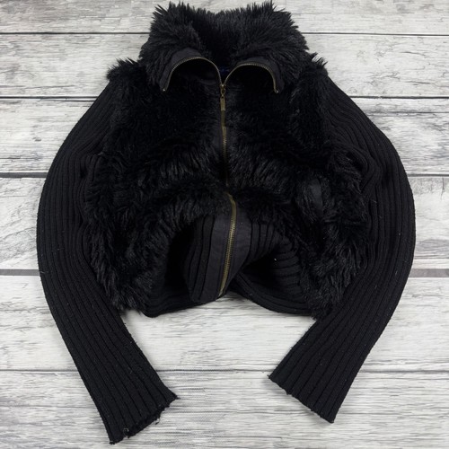 Black faux fur - faux, sweater