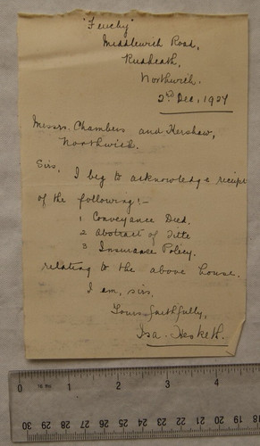 1927 letter isa hesketh - 1927, isa.