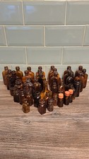 Joblot Mini Old Brown Bottles Apothecary Pre 1950s Claxo Inc Dropper