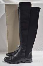 Black Boots Clarks Daina Rae Leather UK8 Knee High Zip Women's Footwear
