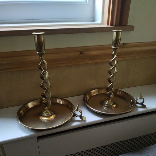 Pair antique brass barley - antique,