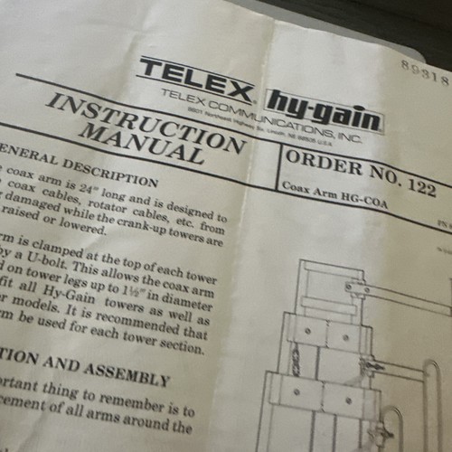 Telex gain coa - hy-gain, coax