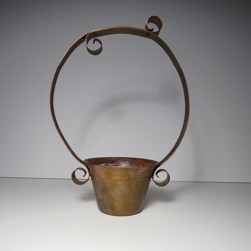 Vintage copper hanging basket - vintage,
