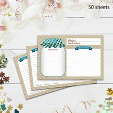 50Pcs Recipe Index Cards Title