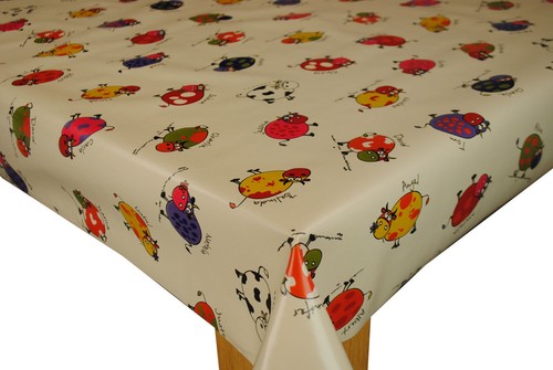 Funky cows beige pvc - beige,