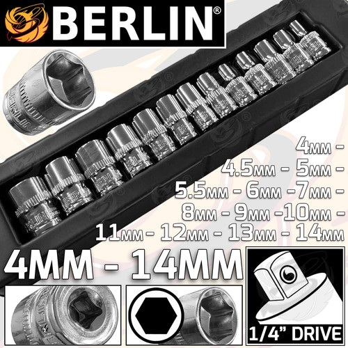 Berlin socket set drive - socket, 1/4"