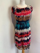 Milly New York silk tea dress US 4 UK 8 10 VGC pattern print A line