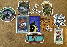 25 X FLY FISHING BOX  STICKERS , Waterproof Stickers KING SALMON, STEELHEAD FISH