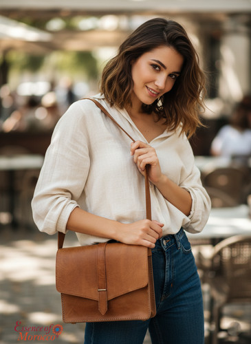 Moroccan leather bag crossbody - leather,