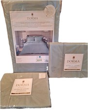 Dorma Egyptian Cotton Sateen 1000 Thrd Count SUPERKING SAGE Bedding Set RRP £190