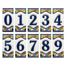 Sunburst Ceramic House Number