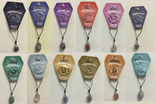 Zodiac gemstone pendants - zodiac,