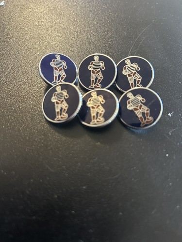 Blue enamel buttons with man - blue,