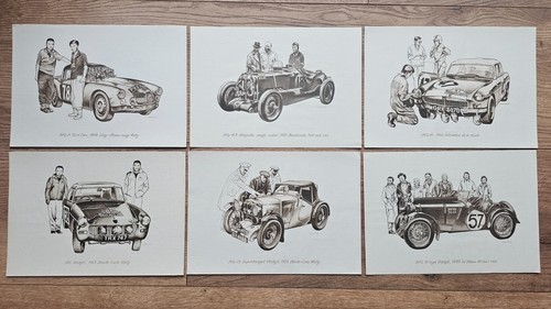 Six classic car prints by - mg,