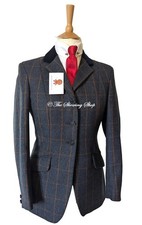 IMMACULATE LADIES MEARS MOBBERLEY  BLUE TWEED SHOWING  JACKET SIZE 12 (36)