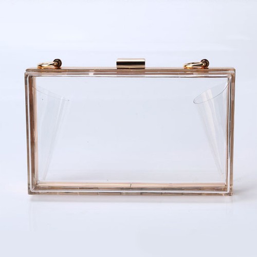 Clear acrylic clutch bag hard - clear,