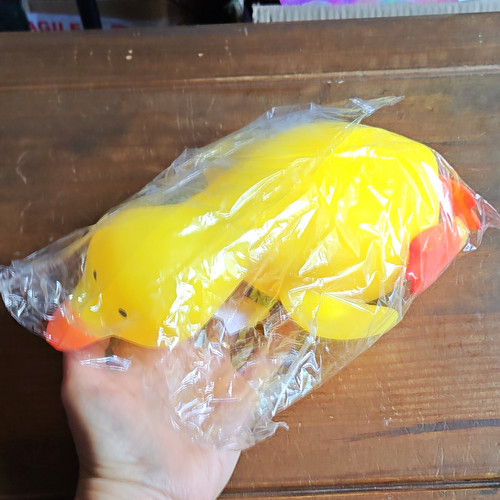 Yellow duck squeeze ball - yellow,