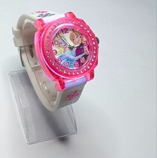 Frozen Elsa & Anna Light Up Pink Colour Changing Girls Kids Children Wrist Watch