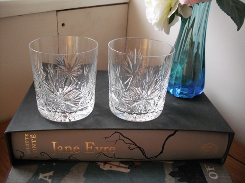 Pair vintage lead crystal - pair,