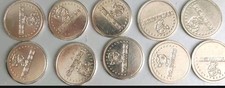 ?️10 x Vintage NAMCO Pac-Man Arcade Coin Tokens Silver Tone ?️