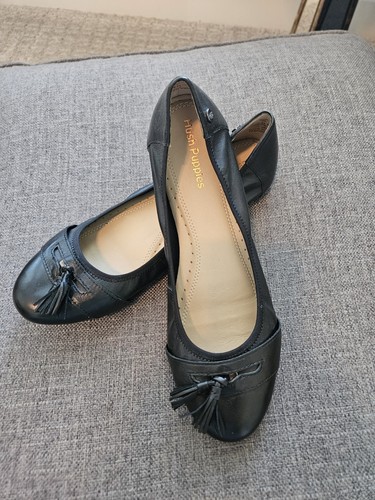 Hush puppies black flats - puppies,