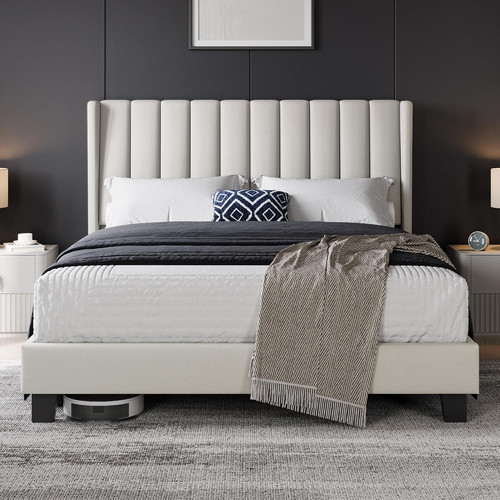 Double king upholstered bed - double,