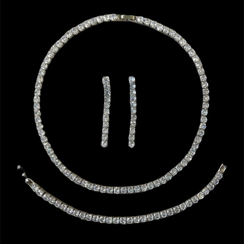Tennis necklace earrings - tennis,