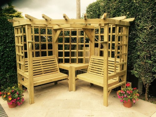 Corner arbour garden - arbour,