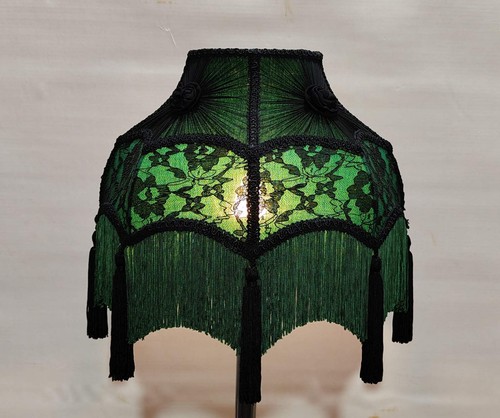 Victorian black green lace - victorian,