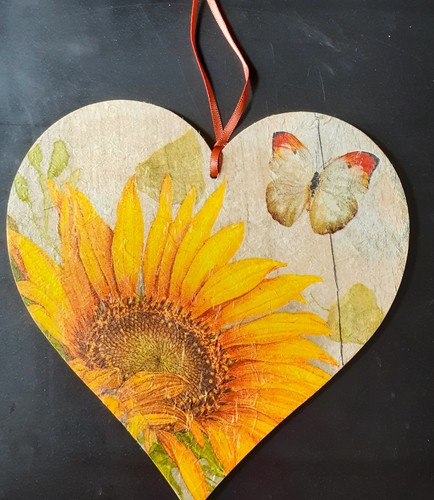 Handmade wooden hanging heart - wooden,
