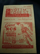 RARE VINTAGE NOTTINGHAM FOREST V DERBY COUNTY 1ST JANUARY 1944 1943/44