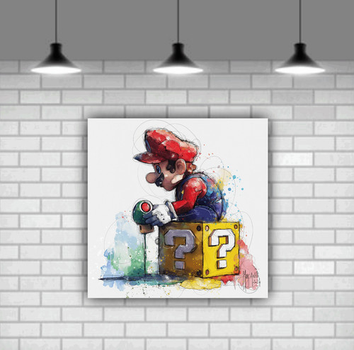 Super mario canvas wall - super,