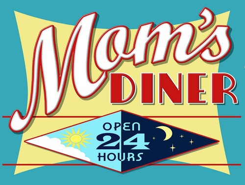 Mom diner retro metal - mom's,